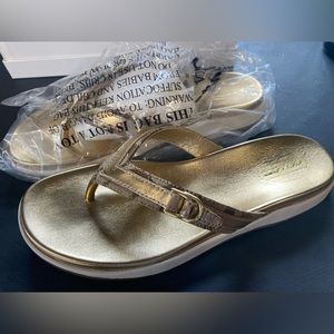 Gold Coach Flip Flops Size 9